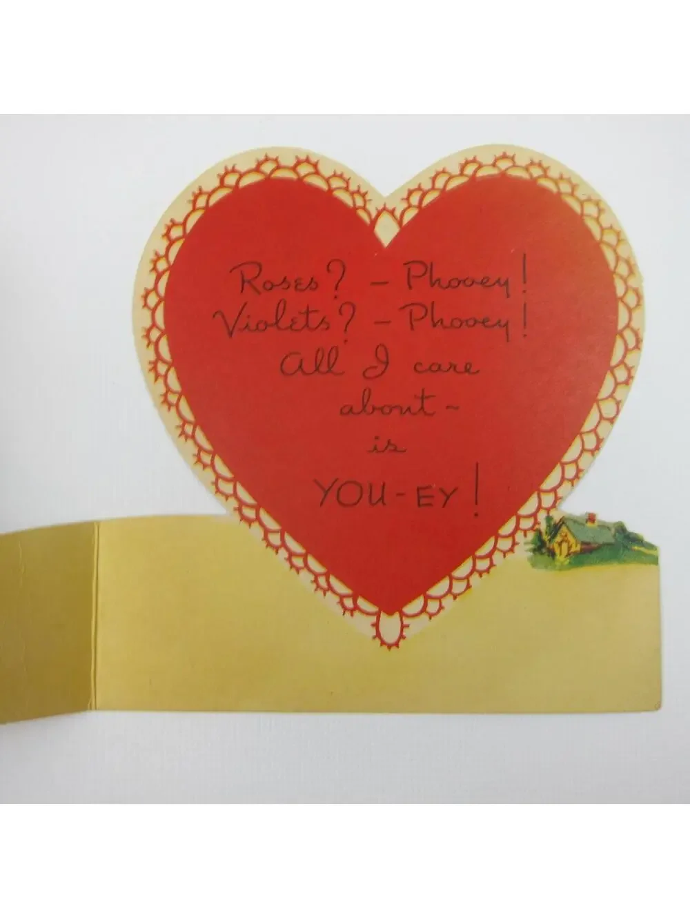 Vintage Valentine Boy & Dalmatian Puppy Dog Red Heart Card Foldout Americard